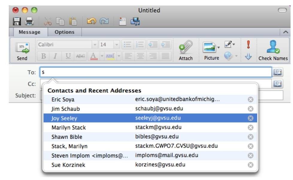 office for mac outlook contacts